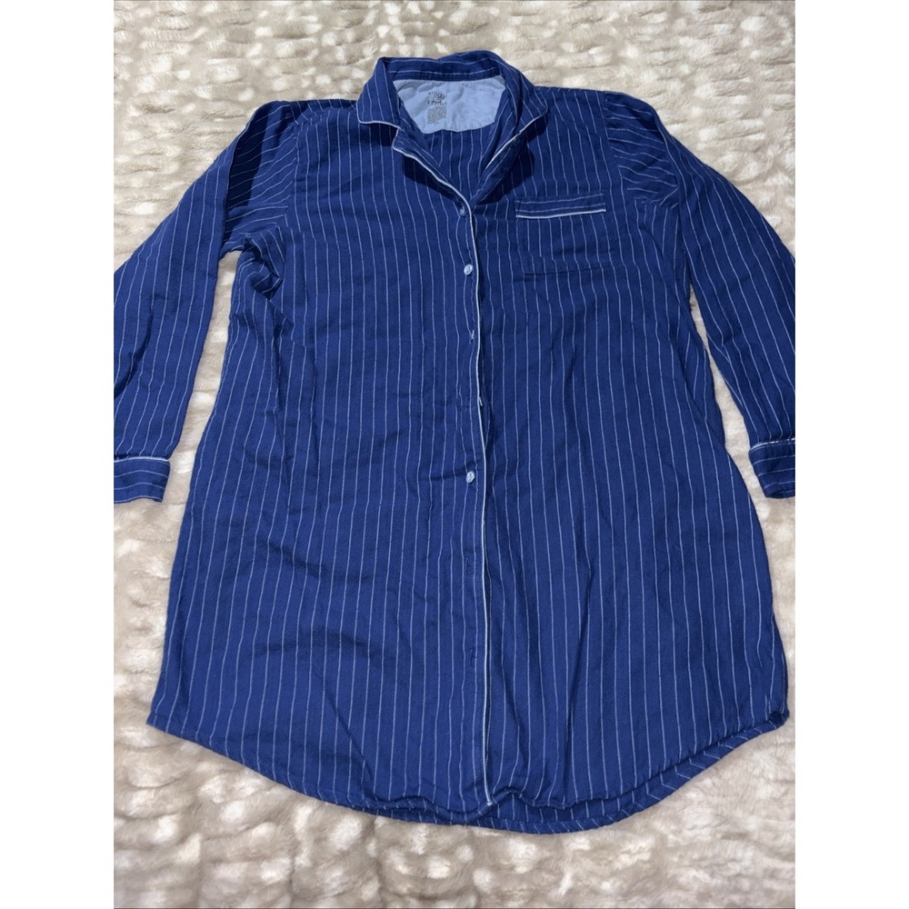Gilligan & O'Malley Shirt Dress Womens XL Blue White Stripe Collared Long Sleeve